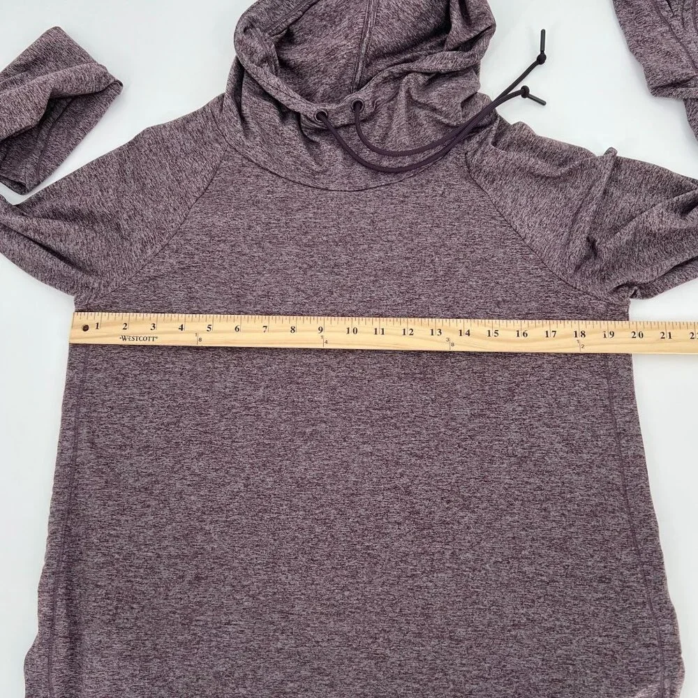 Athleta Womens Uptempo Hoodie Sweatshirt Size M Heathered Mauve Long Sleeve Gym
